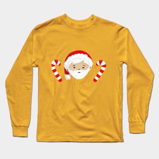 Santa "Jerry" with Candy Sticks Long Sleeve T-Shirt